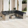 vidaXL Set Divano Giardino 12 pz con Cuscini Grigio Chiaro Polyrattan