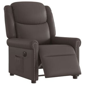 vidaXL Poltrona Reclinabile Elettrica Marrone lucido Similpelle