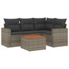 vidaXL Set Divano da Giardino 5 pz con Cuscini Grigio in Polyrattan