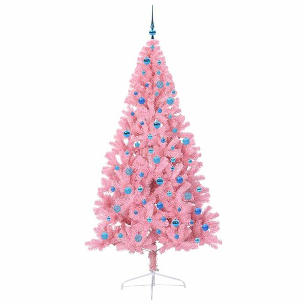 vidaXL Albero di Natale artificiale con luci integrate Rosa 240 cm PVC