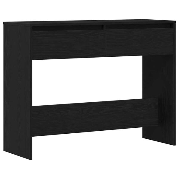 vidaXL Tavolo consolle con cassetto Rovere Nero 100 x 35 x 76,5 cm
