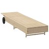 vidaXL Lettino Prendisole con Ruote e Cuscino in Polyrattan Beige