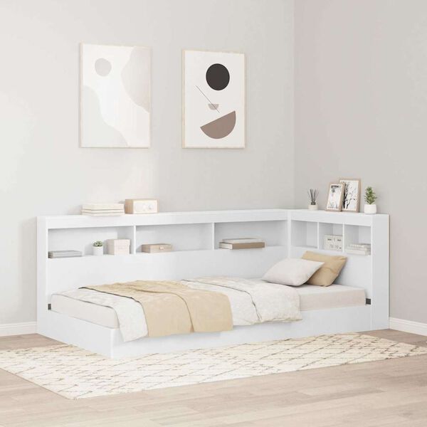 vidaXL Letto Libreria Bianco 100 x 200 cm Legno multistrato