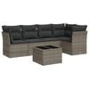 vidaXL Set Divano da Giardino 6 pz con Cuscini Grigio in Polyrattan