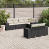 vidaXL Set Divani da Giardino con Cuscini 7pz Nero Polyrattan