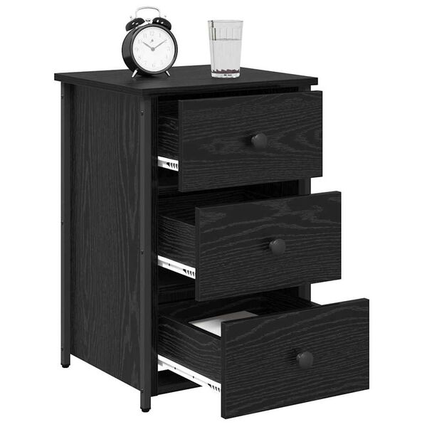 vidaXL Armadio da Notte con cassetto Rovere Nero 40 x 36 x 60 cm