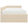 vidaXL Struttura Letto Angolare con Materasso 2 pcs Crema Tessuto