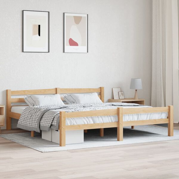 vidaXL Giroletto senza Materasso 180x200 cm in Legno Massello di Pino