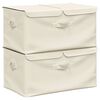 vidaXL Scatole Portaoggetti 2pz in Tessuto 50x30x25 cm Crema