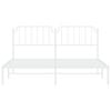 vidaXL Giroletto con Testiera Metallo Bianco 160x200 cm