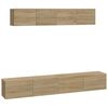 vidaXL Set di Mobili Porta TV 4 pz Rovere Sonoma in Legno Multistrato