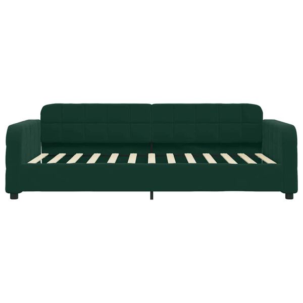 vidaXL Divano Letto con Materasso Verde Scuro 80x200 cm in Velluto