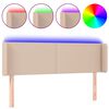 vidaXL Testiera Cappuccino a LED 147x16x78/88 cm in Similpelle