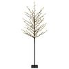 vidaXL Albero di Natale con palline LED Nero 18 x 18 x 150 cm Acciaio
