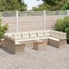 vidaXL Set Divano da Giardino con cuscino 11 pcs Beige polyrattan
