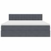 vidaXL Letto con contenitore e LED Grigio scuro 160 x 200 cm Velluto