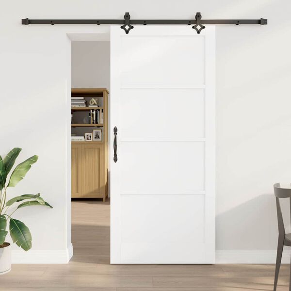 vidaXL Porta scorrevole ORKDAL Bianco 93 x 211 cm Pino massello