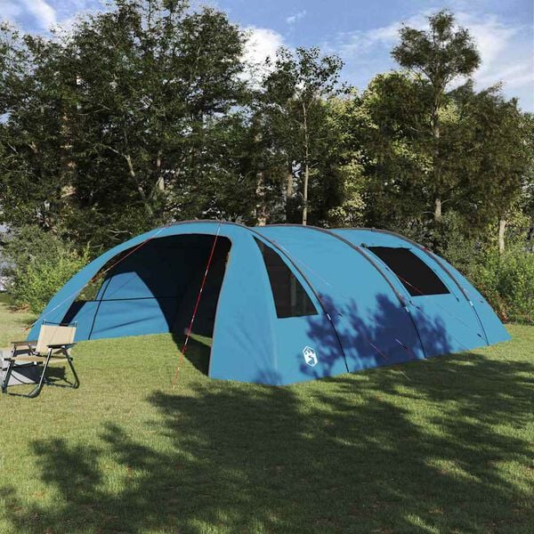 vidaXL Tenda a tunnel con tetto Blu e Grigio 700 x 590 x 215 cm