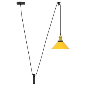 vidaXL Lampada Sospensione Regolabile E27 Giallo Lucido &Oslash;22 cm Metallo
