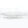 vidaXL Giroletto con Testiera e Pediera Metallo Bianco 193x203 cm