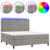 vidaXL Letto a Molle Materasso e LED Grigio Chiaro 180x200 cm Velluto