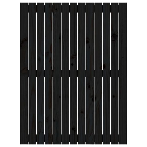 vidaXL Testiera da Parete Nera 82,5x3x110 cm in Legno Massello di Pino