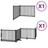 vidaXL Cancello per Cani Porta Pieghevole Nero 6 Pannelli 480cm Pioppo