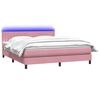 vidaXL Letto a Molle con Materasso e LED Rosa 180x210 cm in Velluto