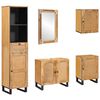 vidaXL Set da Bagno 6 pz Naturale Legno di mango massello