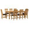 vidaXL Set da pranzo 9 pz Nero Legno di Quercia Massello