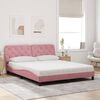 vidaXL Letto con Materasso Rosa 160x200 cm in Velluto