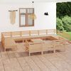vidaXL Set Salotto da Giardino 14 pz in Legno Massello di Pino