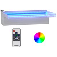 vidaXL Sfioratore a Cascata con LED RGB Acciaio Inox 30 cm