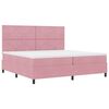 vidaXL Letto a Sorgente LED con materasso Rosa 200 x 200 cm Tessuto