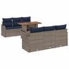 vidaXL Set Divano da Giardino 7 pz Grigio e Blu Navy 100 x 55 x 73 cm
