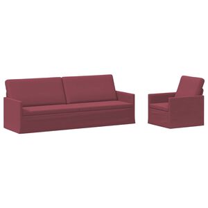 vidaXL Set di divani 2 pcs Rosso Vino Tessuto