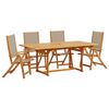 vidaXL Set Pranzo da Giardino 5pz Legno Massello di Acacia e Textilene