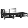 vidaXL Set Divani da Giardino 3 pz con Cuscini in Legno Massello Nero