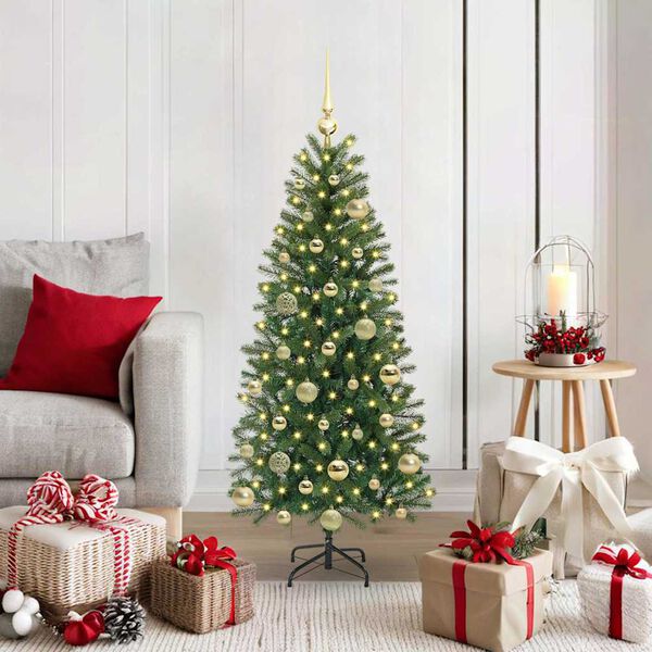 vidaXL Albero di Natale artificiale con 150 LED Verde 120 cm PE e PVC