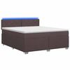 vidaXL Letto con Box Spring, Materasso e LED Marrone Scuro Tessuto