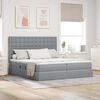 vidaXL Letto con testiera Grigio chiaro 200 x 200 cm Tessuto