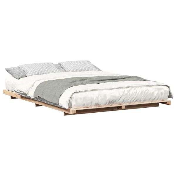 vidaXL Struttura letto a terra Marrone 160 x 210 cm