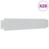 vidaXL Bordure da giardino 20 pz 100 x 20 cm Acciaio zincato Argento