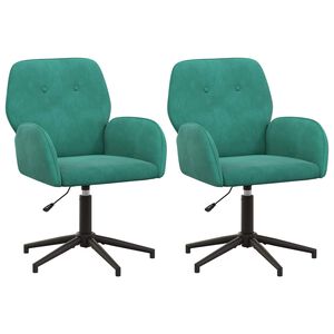 vidaXL Sedie da scrivania girevoli 2 pz 54 x 55 x 90 cm Turchese
