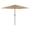 vidaXL Ombrellone Giardino LED e Palo in Acciaio Marrone 300x200x250cm