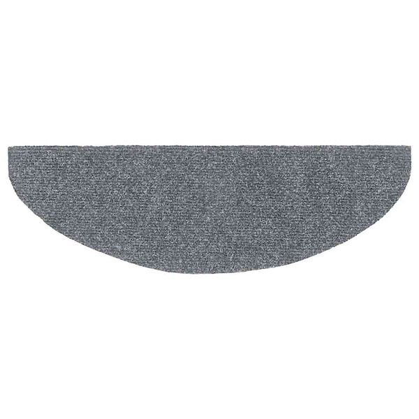 vidaXL Tappetini per scale autoadesivi 30 pz 65x21x4 cm Grigio chiaro Semicircolari Grandi