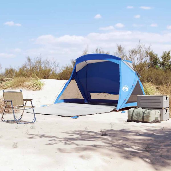 vidaXL Tenda da Spiaggia 2 Persone Azzurra Impermeabile