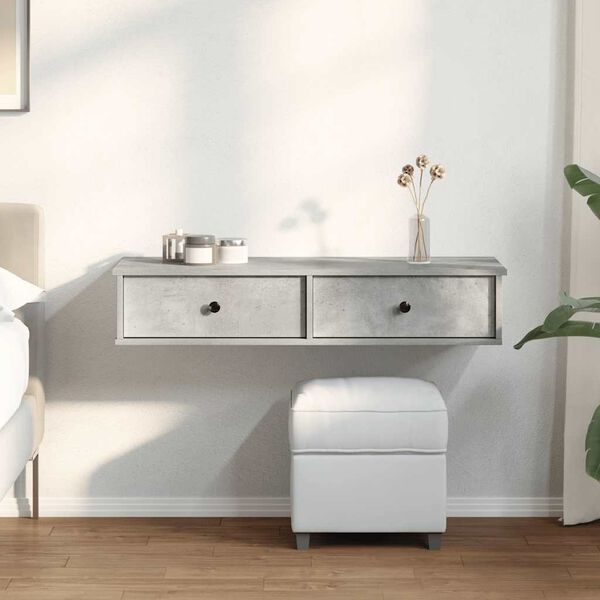 vidaXL Scaffale a Parete con Cassetti Grigio 100x37,5x19 cm Truciolato