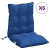 vidaXL Cuscini Sedia con Schienale Basso 6 pz Blu Reale Tessuto Oxford