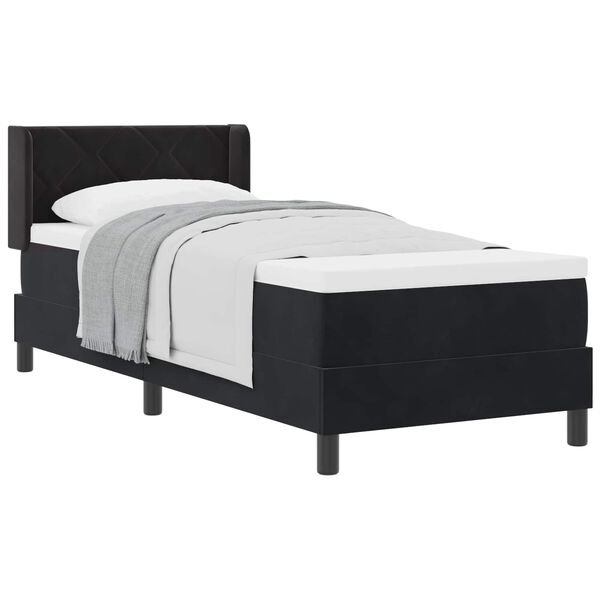 vidaXL Letto a molle con materasso Nero 200 x 80 cm Velluto